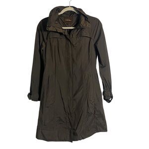 Cole Haan Stowaway Hood Full-Zip Packable Rain Coat Jacket Women's Size XS Brown